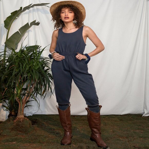 A New Day Pants - Sleeveless Dark Jumpsuit from A New Day - Made in Bangladesh, Size M